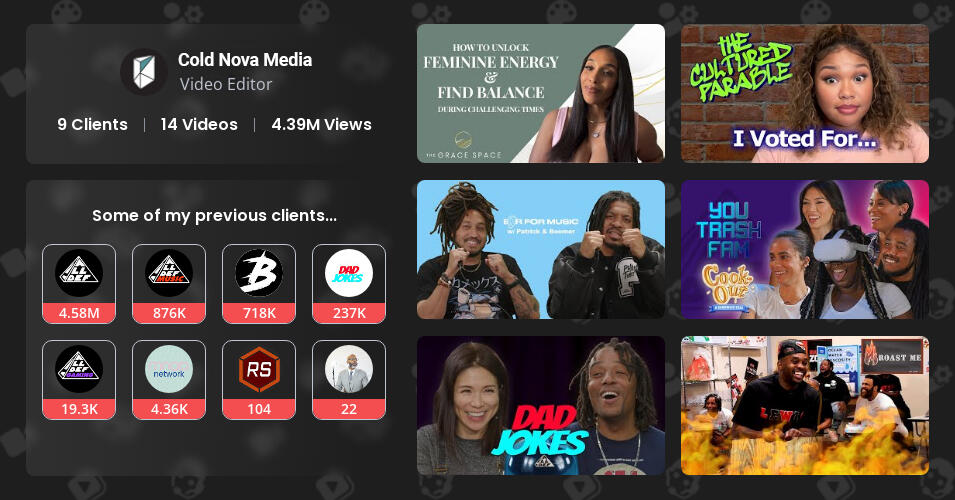 Cold Nova Media's YTJobs Profile